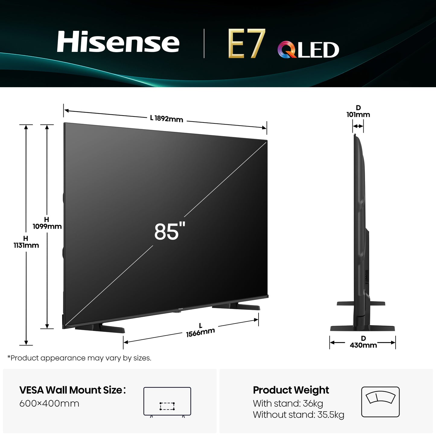 HISENSE 85E79Q SMART tv (2025)