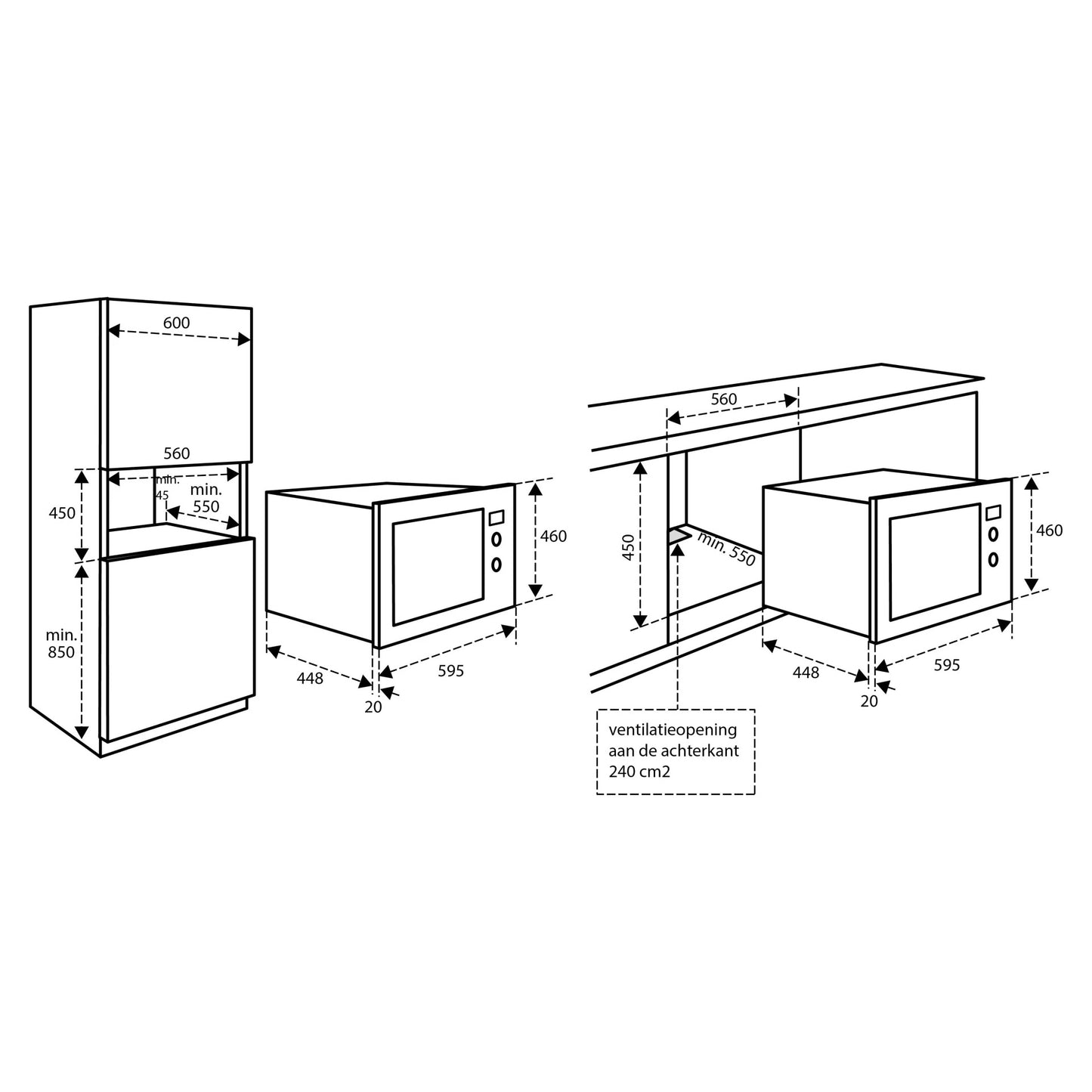 Inventum IMC6132F Inbouw magnetron - Nis 45