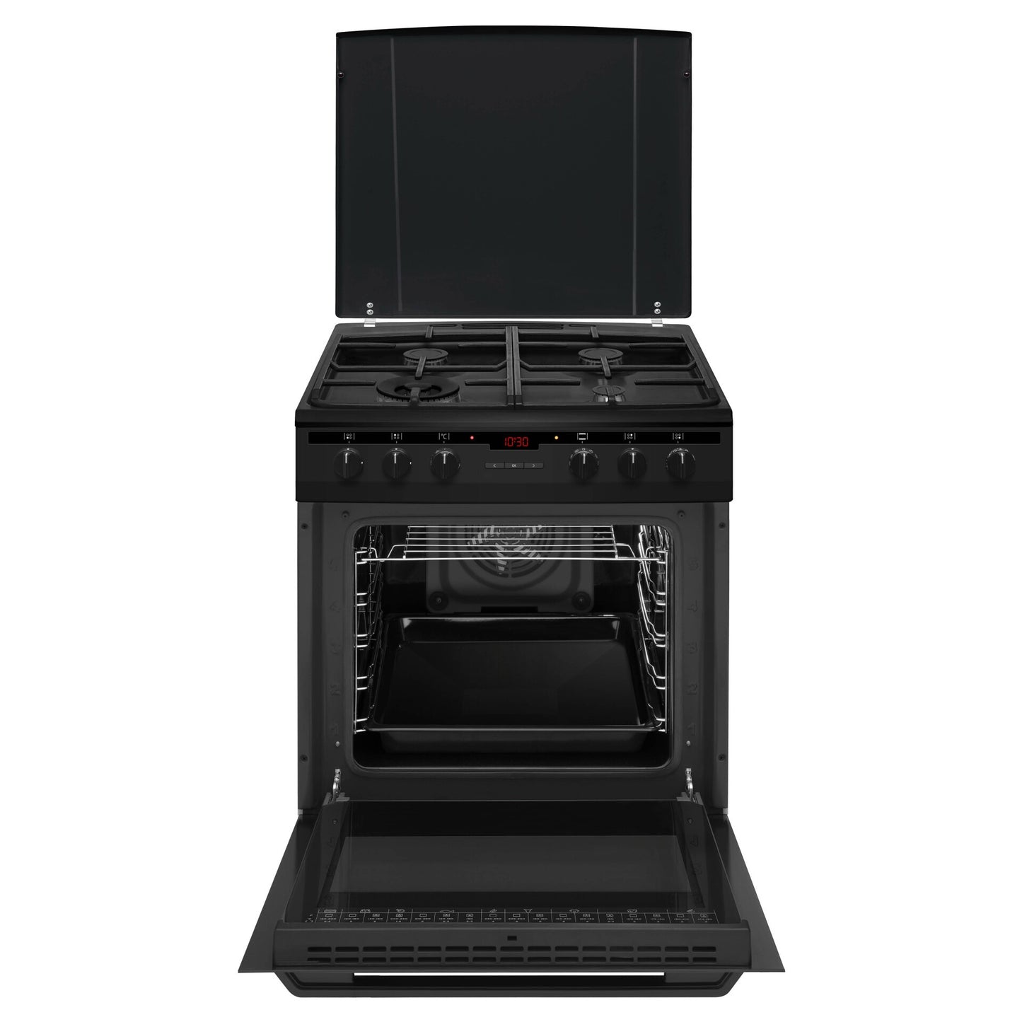 Inventum VFG6034WGZWA Gasfornuis Zwart