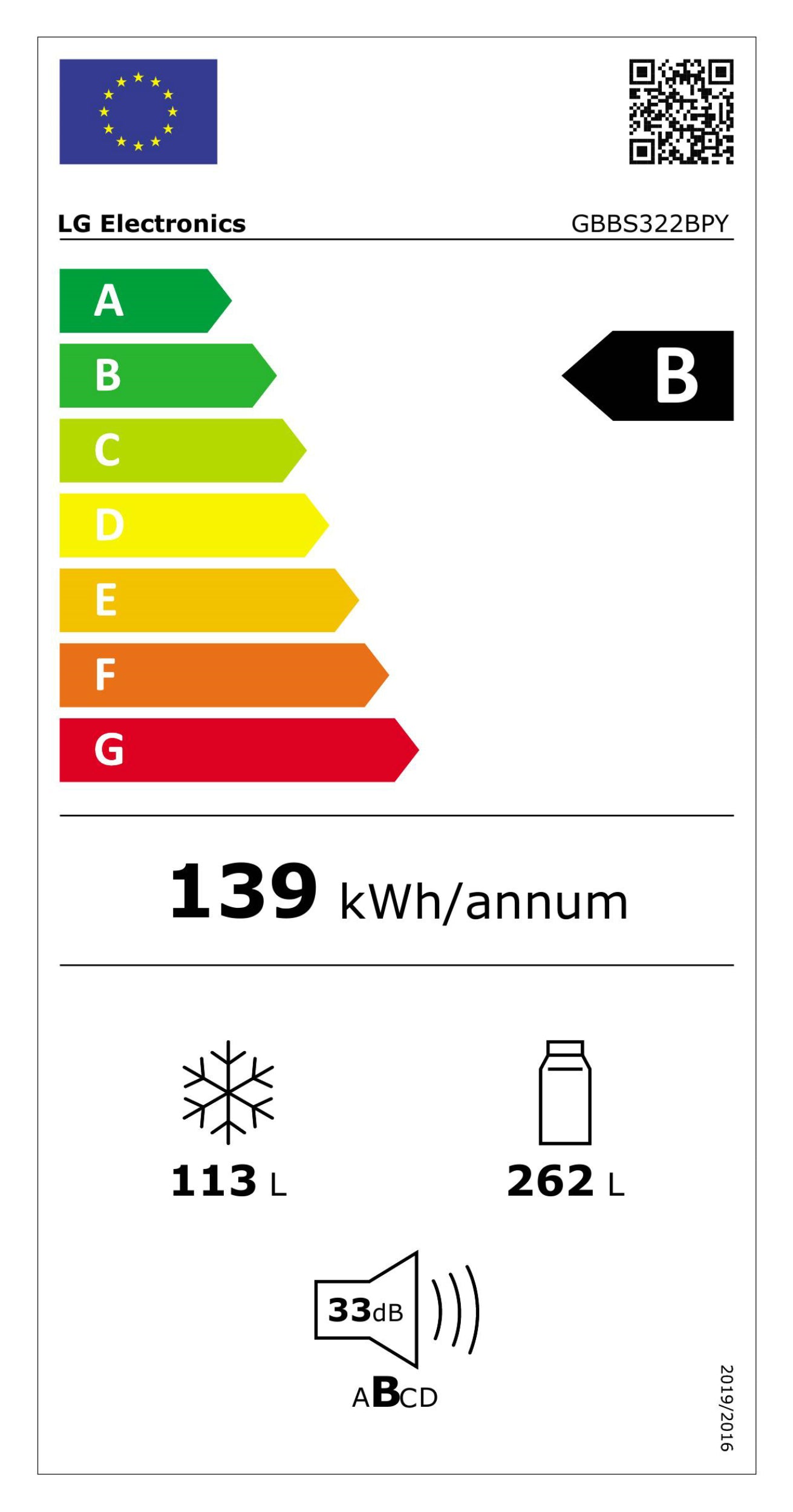 LG GBBS322BPY Koelvriescombinatie