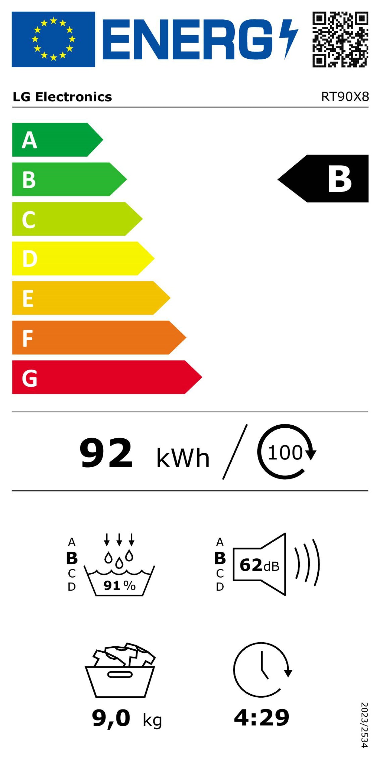 LG RT90X8 Warmtepompdroger 9KG
