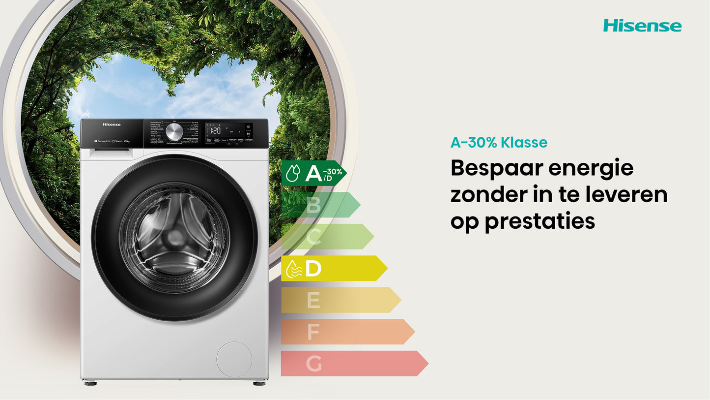 HISENSE WD3S9043BW3 Was/ Droogcombinatie 9KG/ 6KG