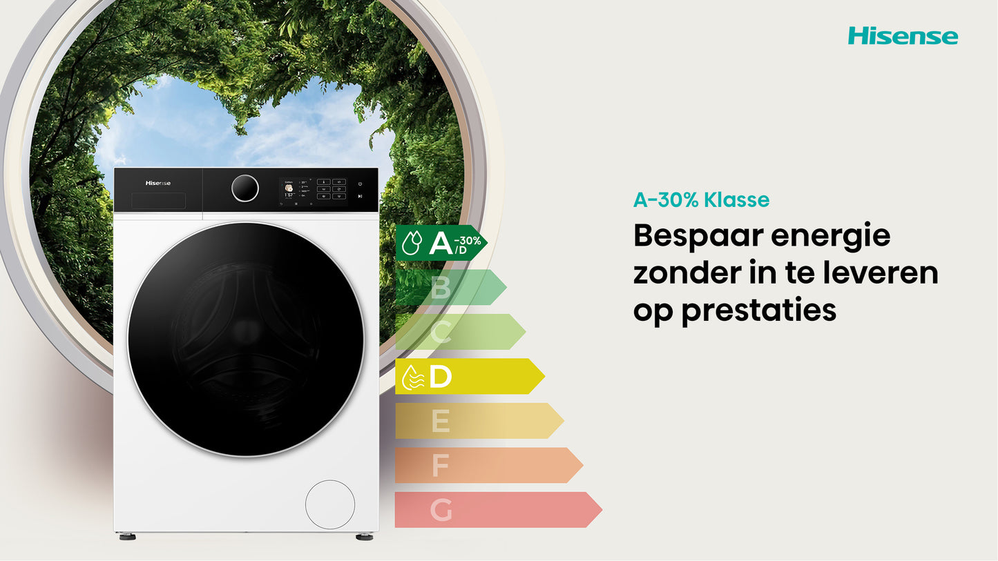 HISENSE WD5I8043BWF Was/ Droogcombinatie 8KG/ 5KG