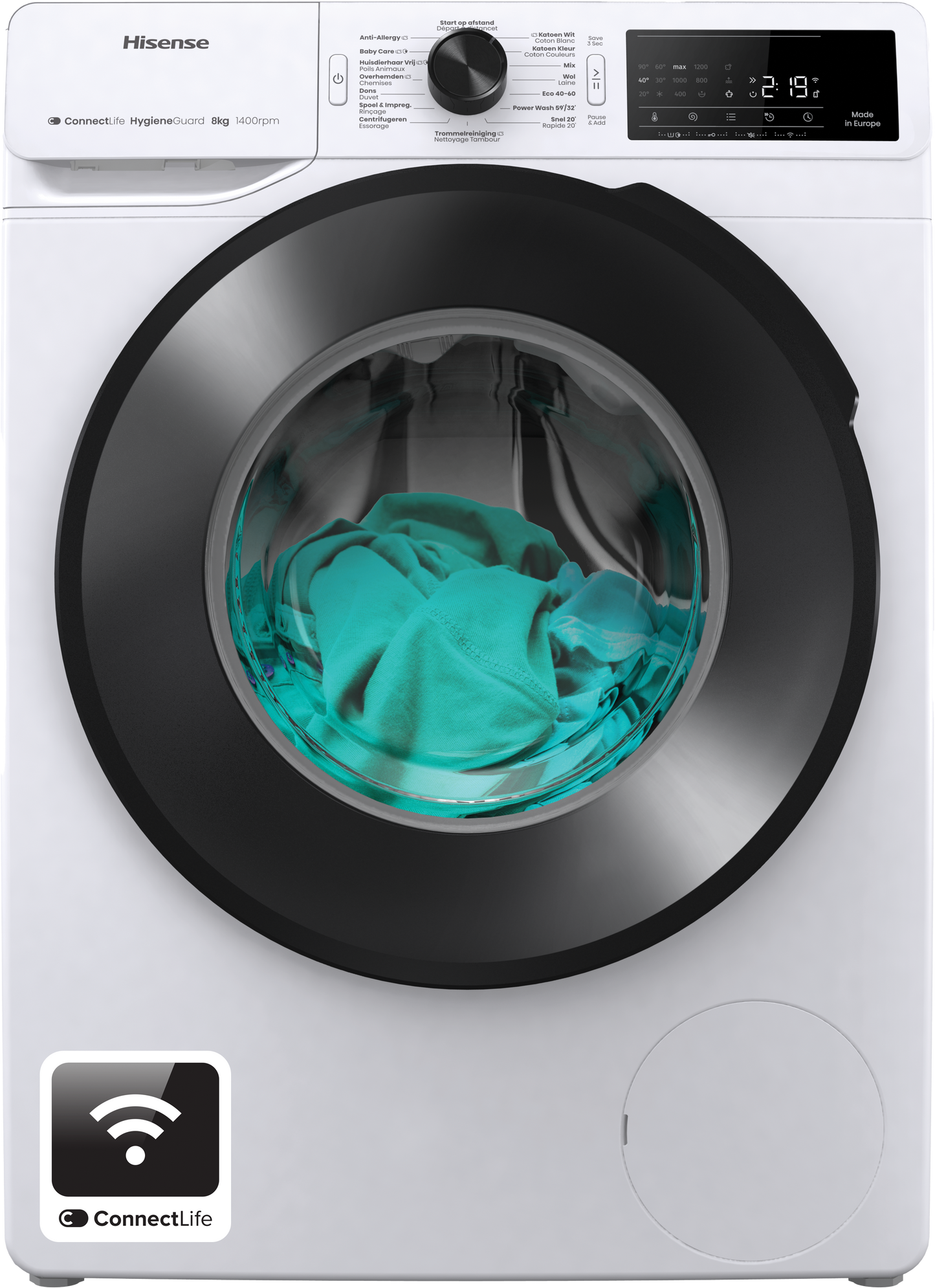 Hisense WF3V843BW/BLX wasmachine 8KG
