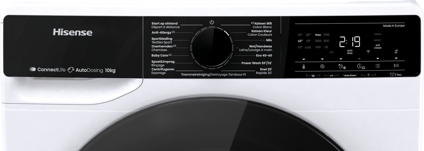 Hisense WF5V144BW/BLX wasmachine 10KG