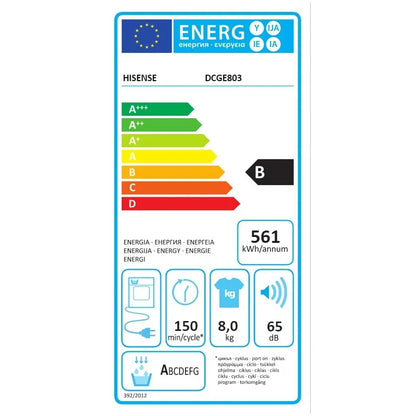 Hisense DCHE803 condensdroger 8kg