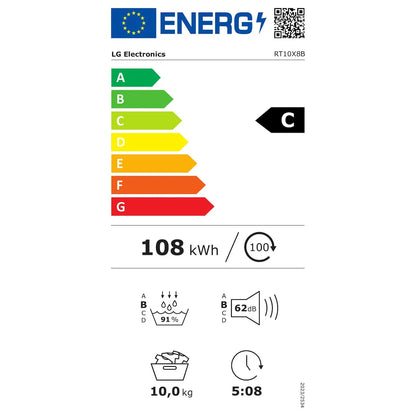 LG RT10X8B Warmtepompdroger 10KG