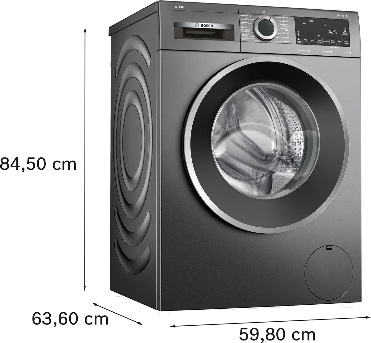 BOSCH WGG244FINL 9KG Serie 6 Cast Iron Grey Wasmachine