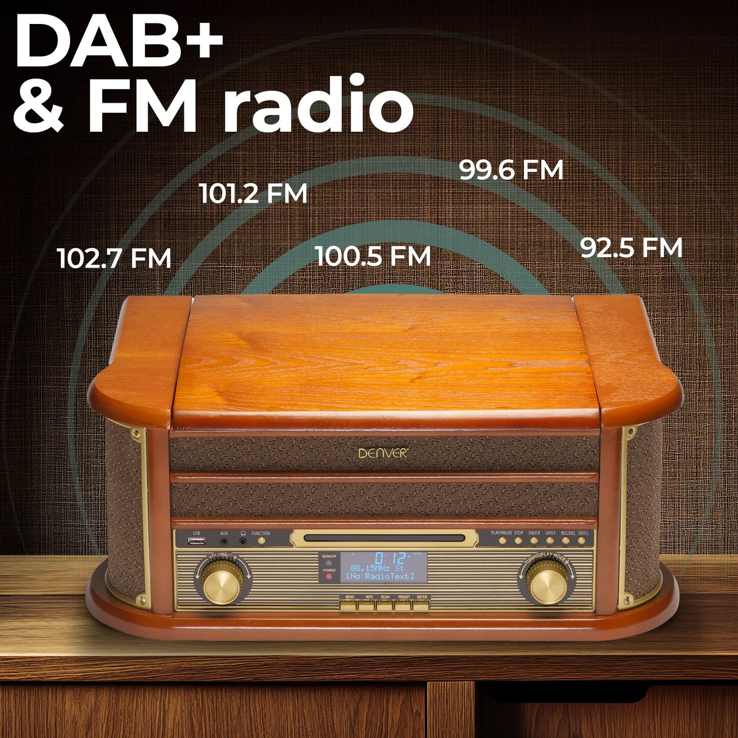 Denver MRD51 Platenspeler BRUIN