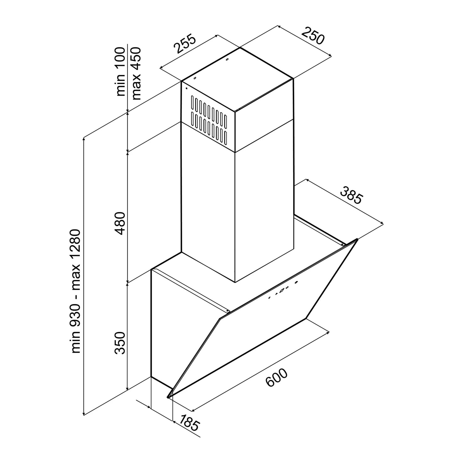 Inventum AKD6005ZWA Afzuigkap 60cm