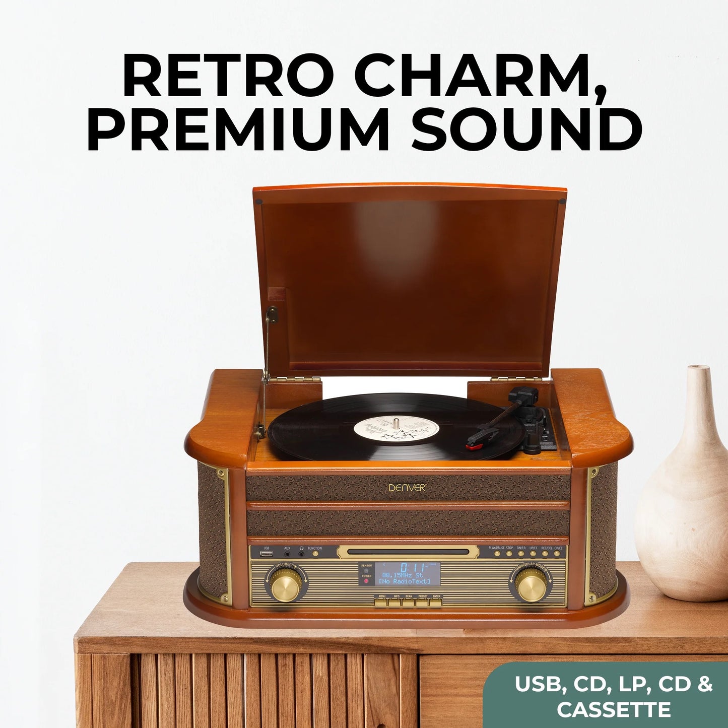 Denver MRD51 Platenspeler BRUIN