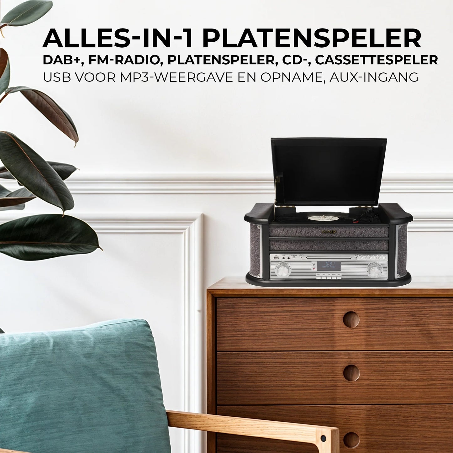 Denver MRD51 Platenspeler ZWART