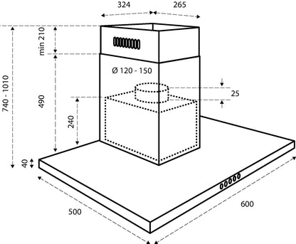 Inventum AKB6005RVS Afzuigkap 60cm