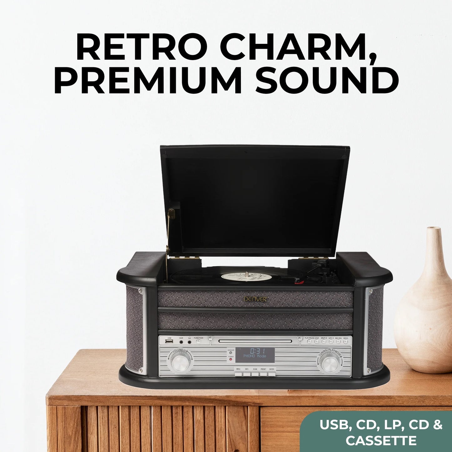 Denver MRD51 Platenspeler ZWART