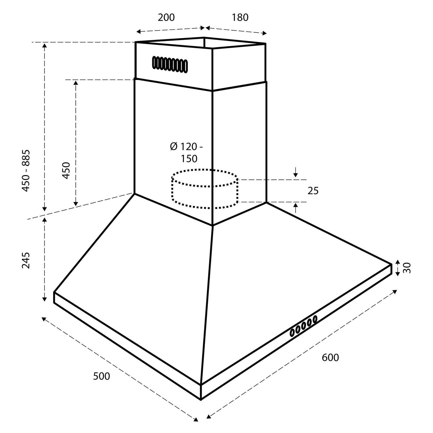 Inventum AKP6000RVS Afzuigkap 60cm