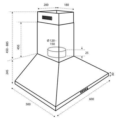 Inventum AKP6000RVS Afzuigkap 60cm