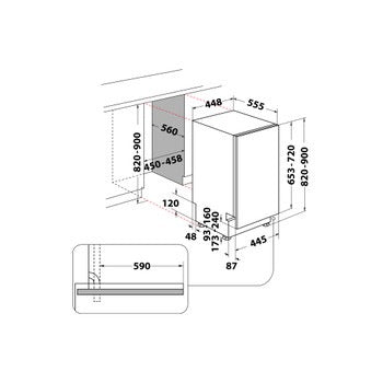 Whirlpool WH6IB10BS7LA0 inbouw vaatwasser 45CM