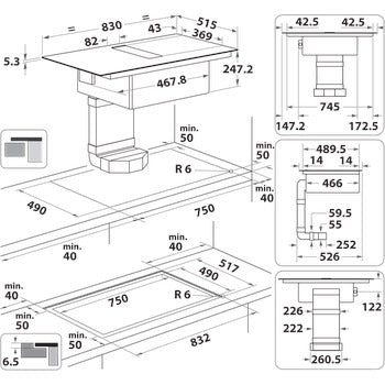 Whirlpool WVHF83BB FKIT inbouw kookplaat met afzuiging 83cm