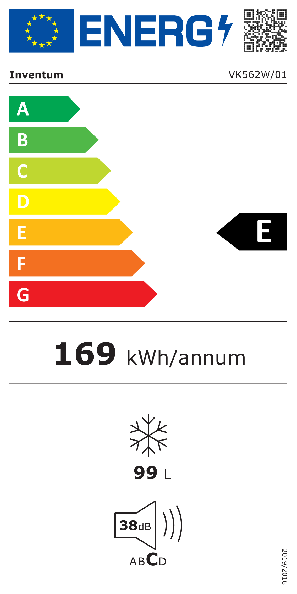 Inventum VK562W Vrieskist 99L