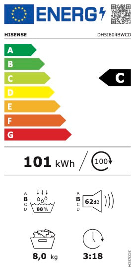 HISENSE DH5i804BWCD Warmtepompdroger 8KG