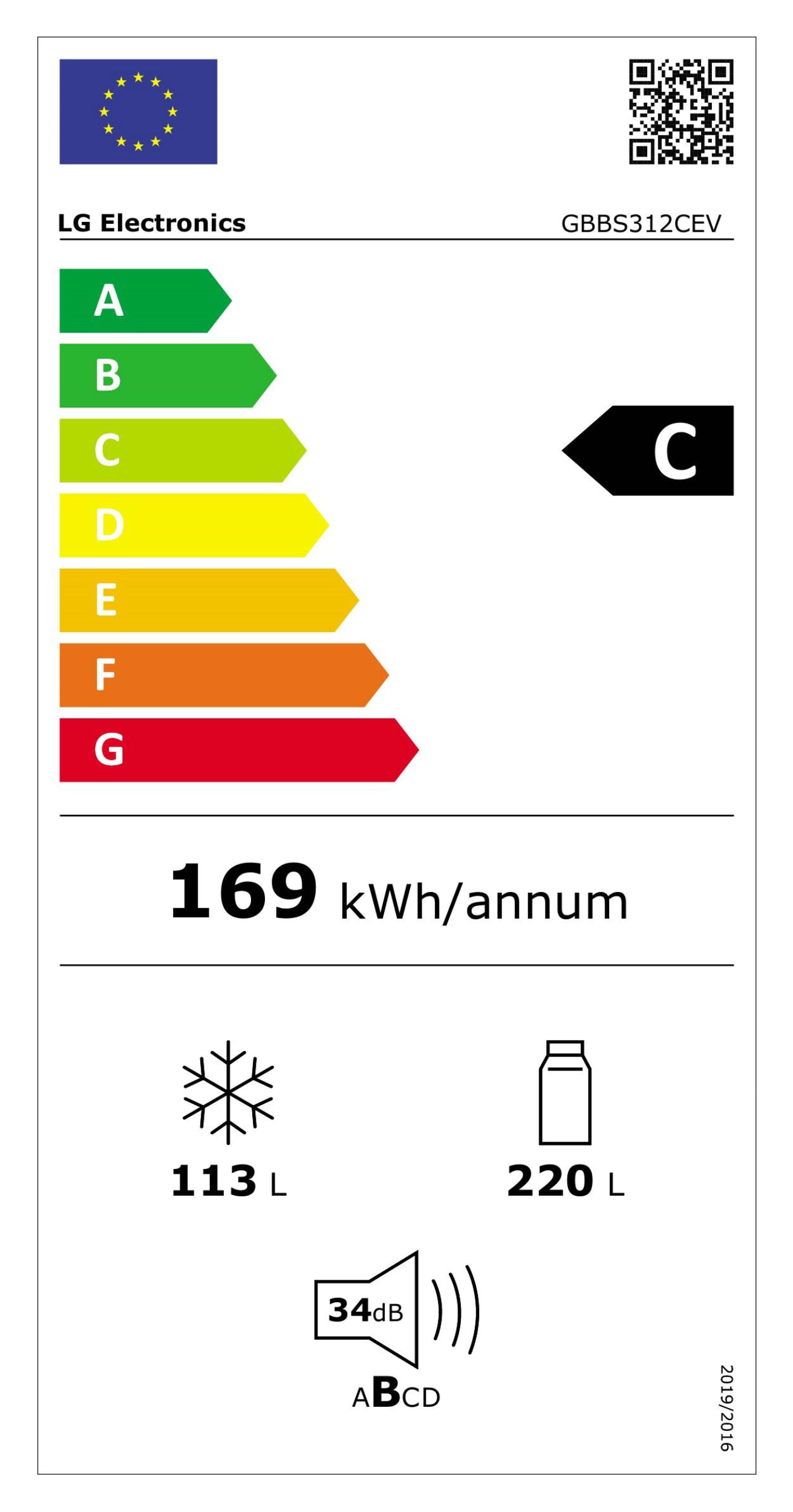 LG GBBS312CEV Koelvriescombinatie
