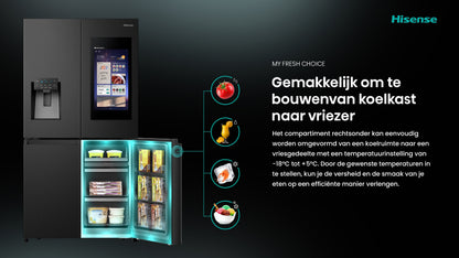 HISENSE RQ760N4IFE Cross door koelkast